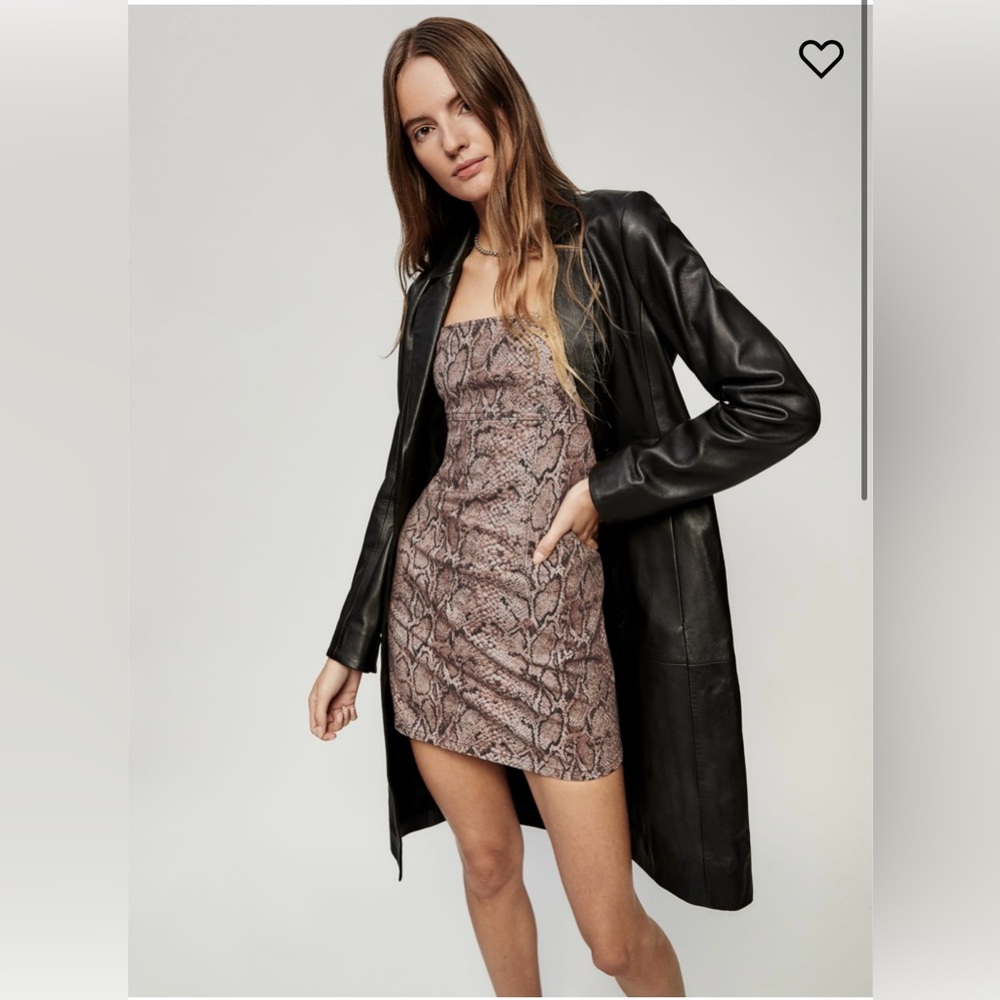 Reformation Lizzie Snake Denim Dress